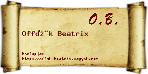 Offák Beatrix névjegykártya
